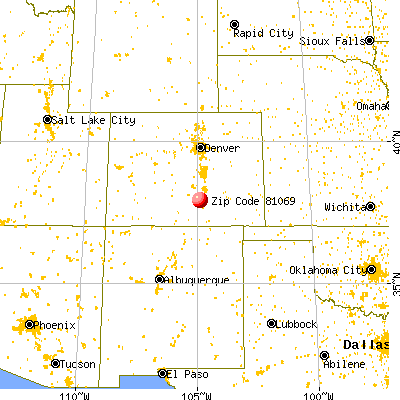 Colorado City, CO (81069) map from a distance
