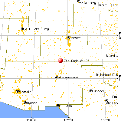 Antonito, CO (81120) map from a distance