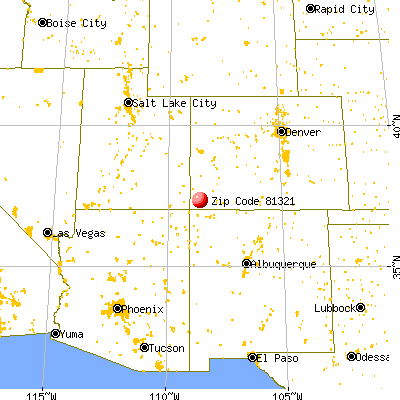 Cortez, CO (81321) map from a distance