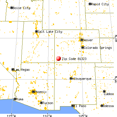 Dolores, CO (81323) map from a distance