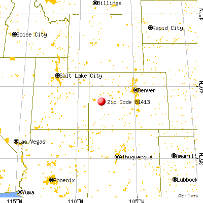 Cedaredge, CO (81413) map from a distance