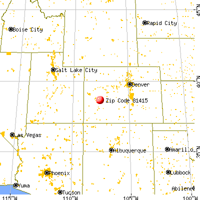 Crawford, CO (81415) map from a distance