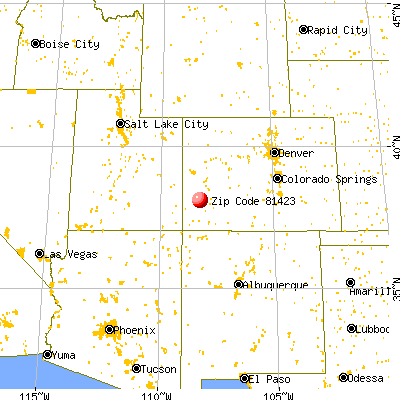 Norwood, CO (81423) map from a distance