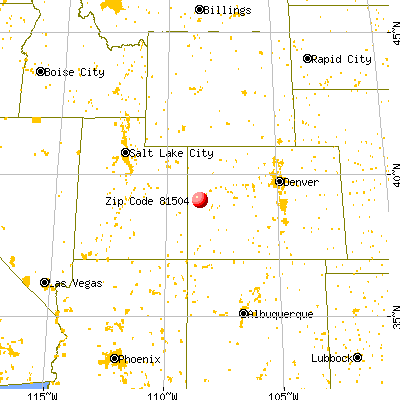 Grand Junction, CO (81504) map from a distance
