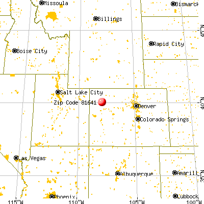 Meeker, CO (81641) map from a distance