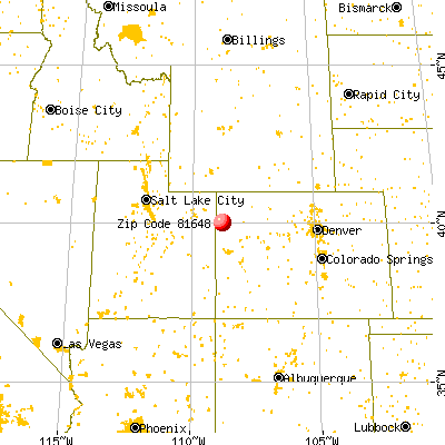 Rangely, CO (81648) map from a distance