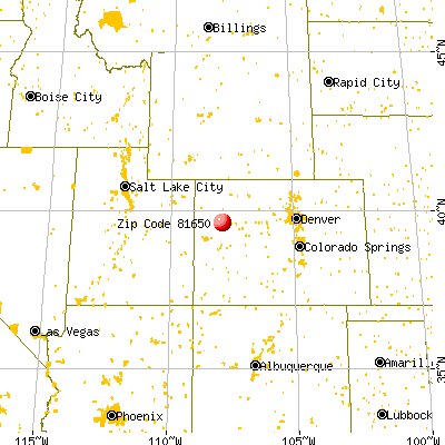 Rifle, CO (81650) map from a distance