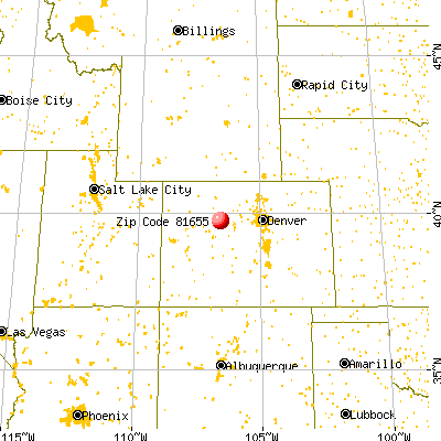 Avon, CO (81655) map from a distance