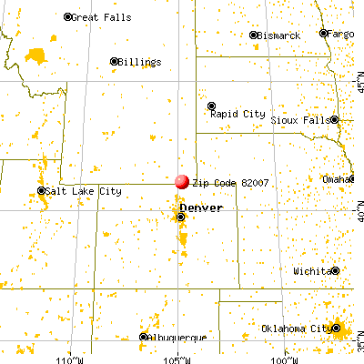 Cheyenne, WY (82007) map from a distance