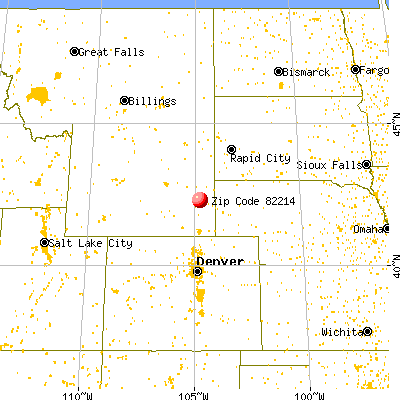 Guernsey, WY (82214) map from a distance
