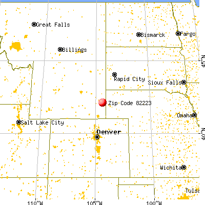 Lingle, WY (82223) map from a distance