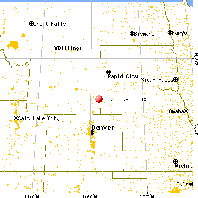 Torrington, WY (82240) map from a distance