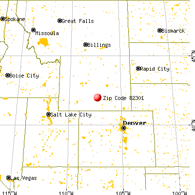 Rawlins, WY (82301) map from a distance