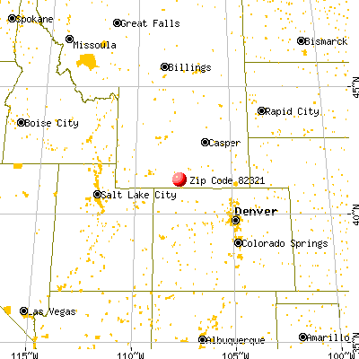 Baggs, WY (82321) map from a distance