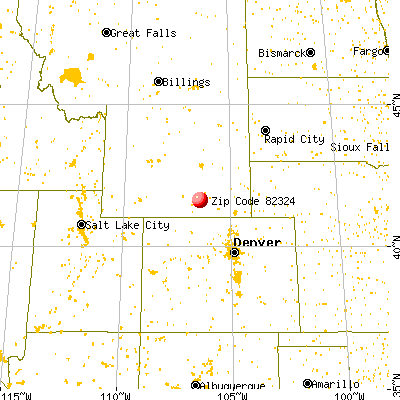 Elk Mountain, WY (82324) map from a distance