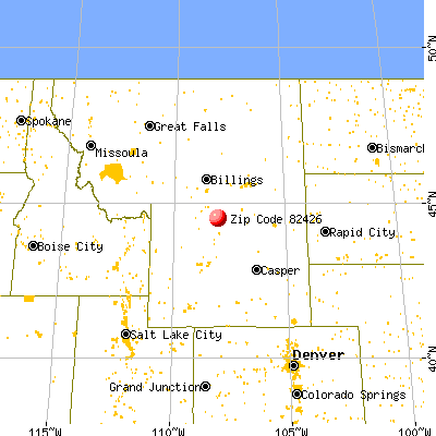 Greybull, WY (82426) map from a distance