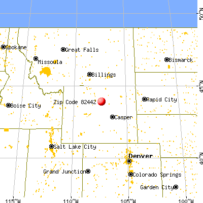 Ten Sleep, WY (82442) map from a distance