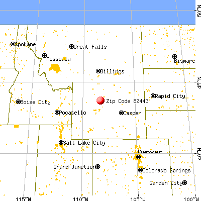 Lucerne, WY (82443) map from a distance
