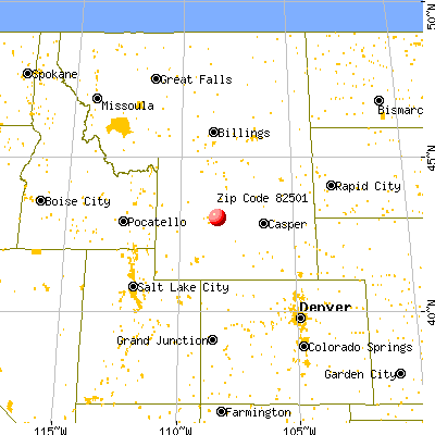Arapahoe, WY (82501) map from a distance