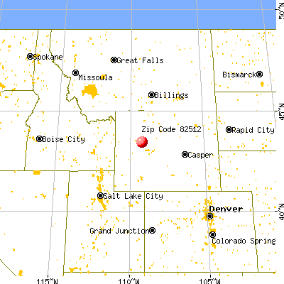 Crowheart, WY (82512) map from a distance