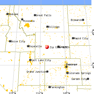 Jeffrey City, WY (82520) map from a distance