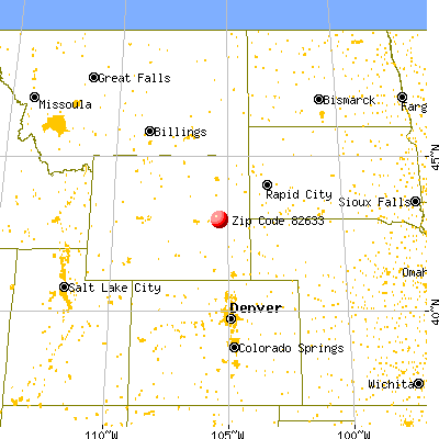 Douglas, WY (82633) map from a distance