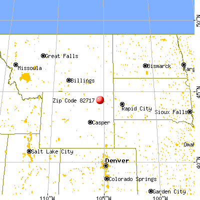 Gillette, WY (82717) map from a distance