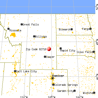 Gillette, WY (82718) map from a distance