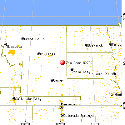 Hulett, WY (82720) map from a distance