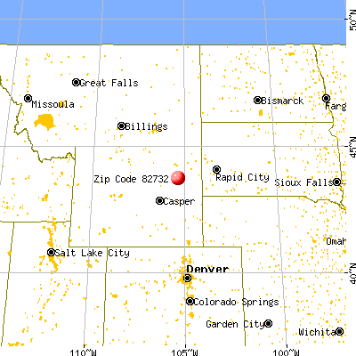 Wright, WY (82732) map from a distance