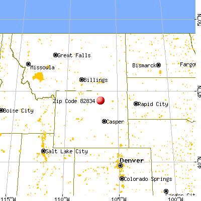 Buffalo, WY (82834) map from a distance