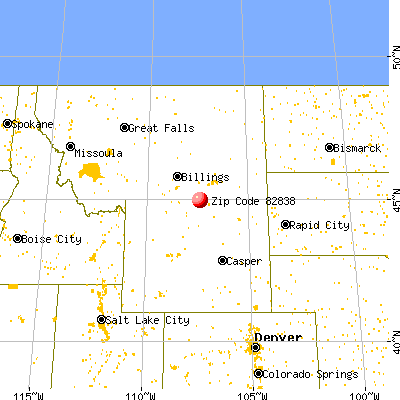 Parkman, WY (82838) map from a distance