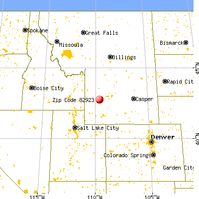 Boulder, WY (82923) map from a distance