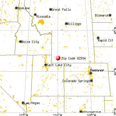 Granger, WY (82934) map from a distance