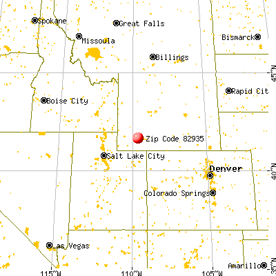 Green River, WY (82935) map from a distance