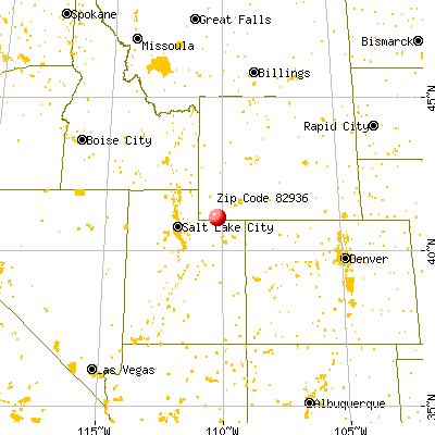Lonetree, WY (82936) map from a distance