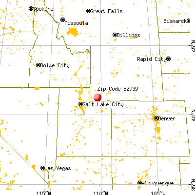 Mountain View, WY (82939) map from a distance