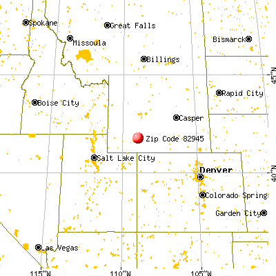 Superior, WY (82945) map from a distance