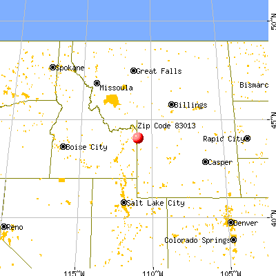 Alta, WY (83013) map from a distance