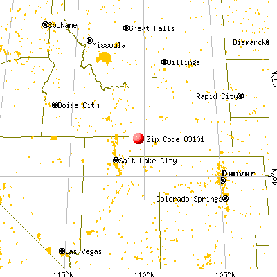Kemmerer, WY (83101) map from a distance