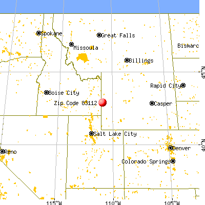 Turnerville, WY (83112) map from a distance
