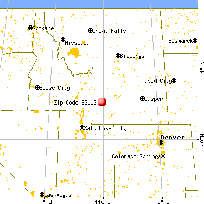 Marbleton, WY (83113) map from a distance