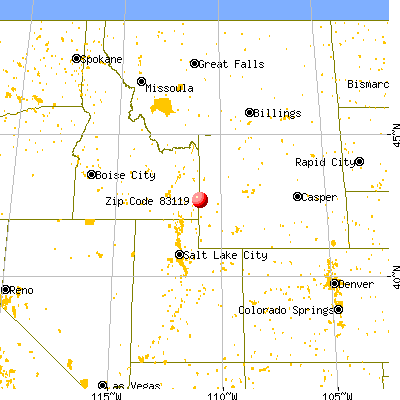 Fairview, WY (83119) map from a distance