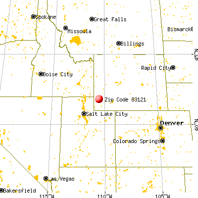 Kemmerer, WY (83121) map from a distance