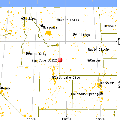 Grover, WY (83122) map from a distance