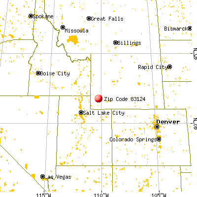 Opal, WY (83124) map from a distance