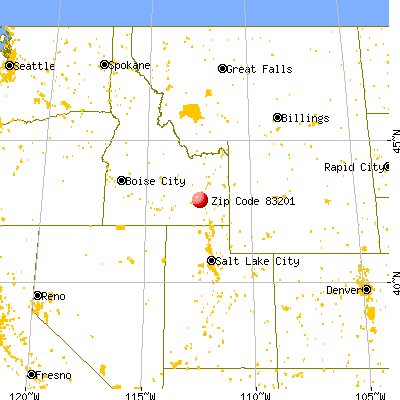 Pocatello, ID (83201) map from a distance