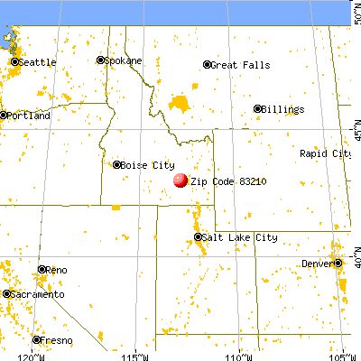 Aberdeen, ID (83210) map from a distance