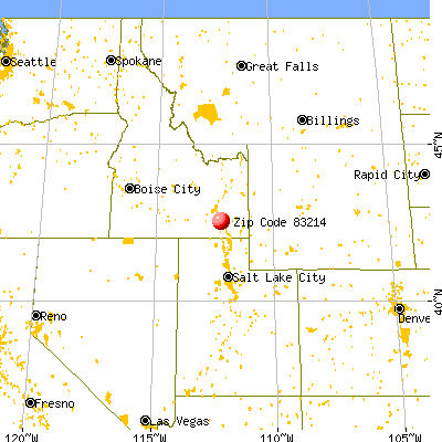 Arimo, ID (83214) map from a distance