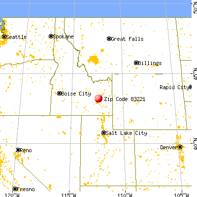 Blackfoot, ID (83221) map from a distance